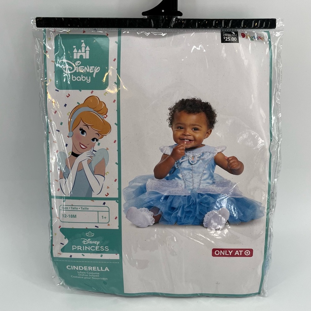 NIB Disney Baby Cinderella Halloween Costume Princess Dress Up 12-18 Months